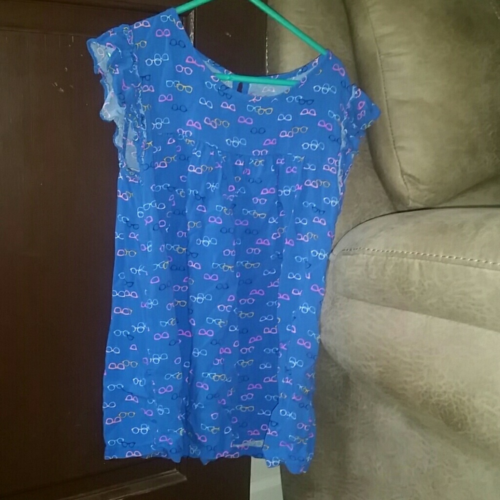 Cute glasses blouse top soft kids shirt